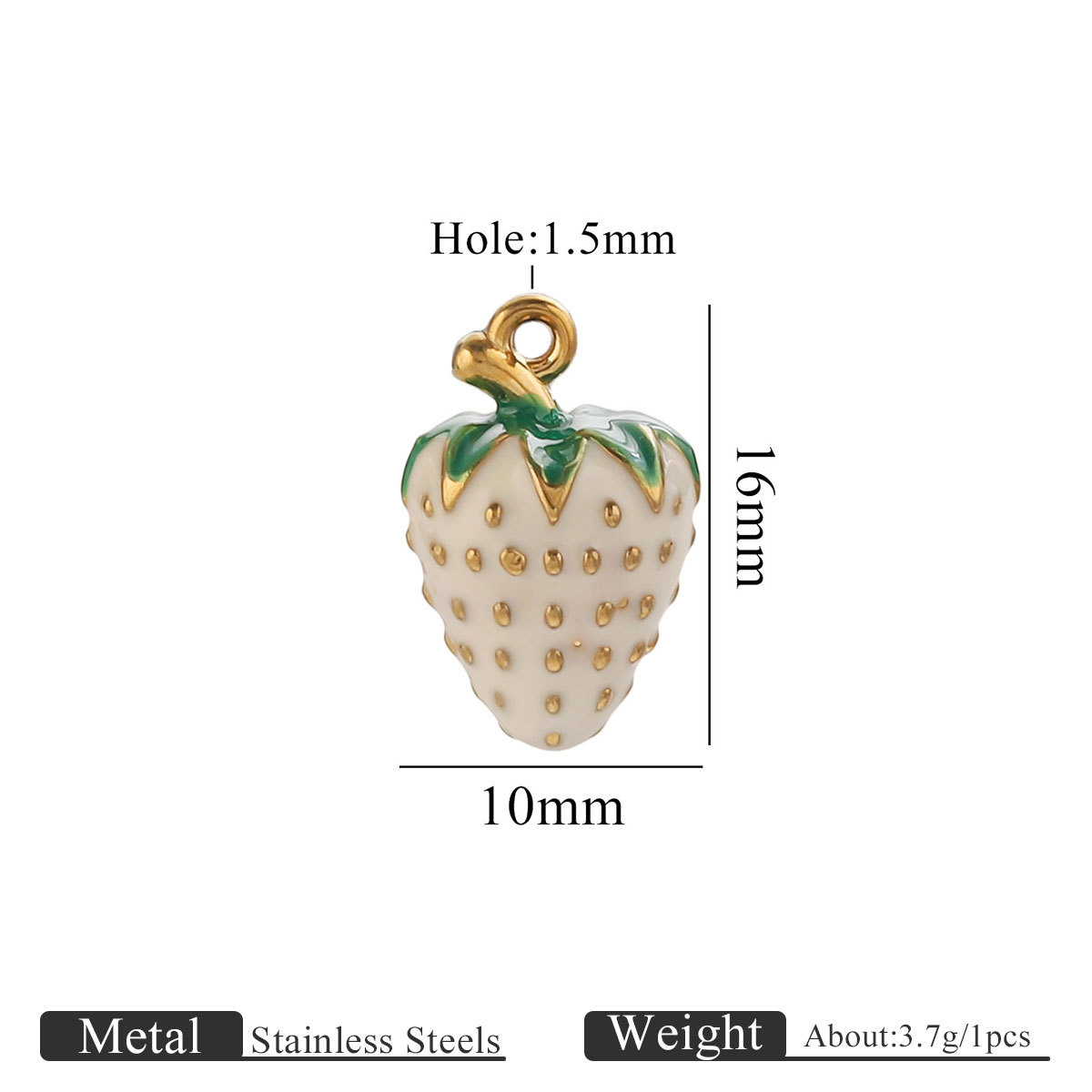 Golden dripping white strawberry-large size