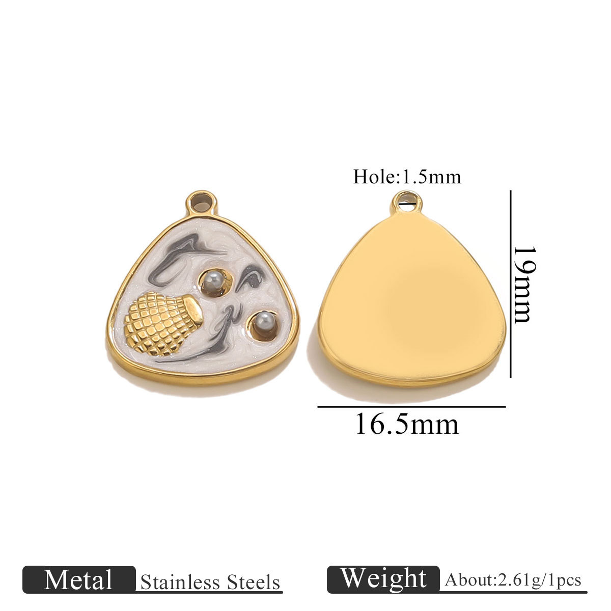 Shell 2 pearl pendant-black