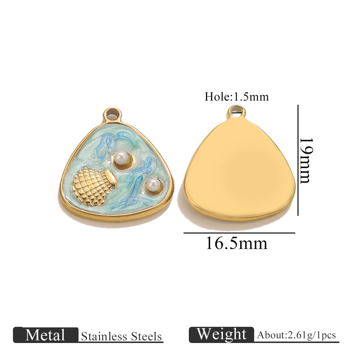 Shell 2 pearl pendant-blue dark blue