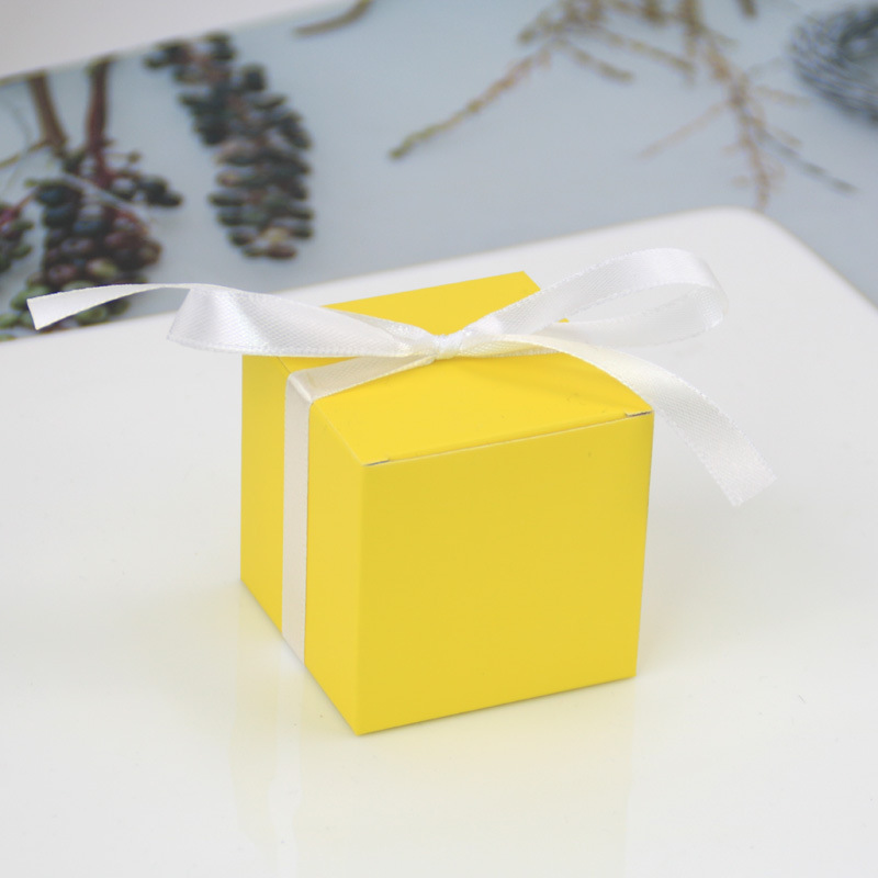 Yellow 5.5cm White Ribbon