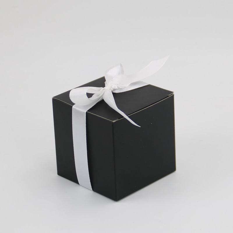 Black 5.5cm White Ribbon