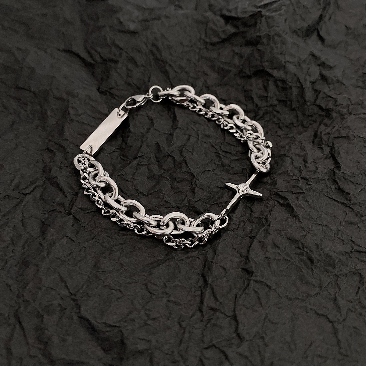 Cross square bracelet [chain length 17cm]
