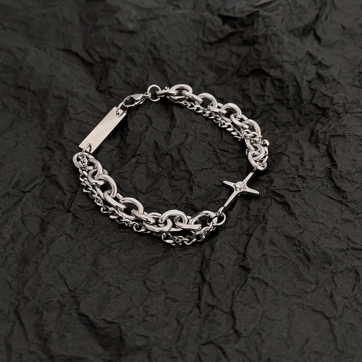 Cross square bracelet [chain length 21cm]
