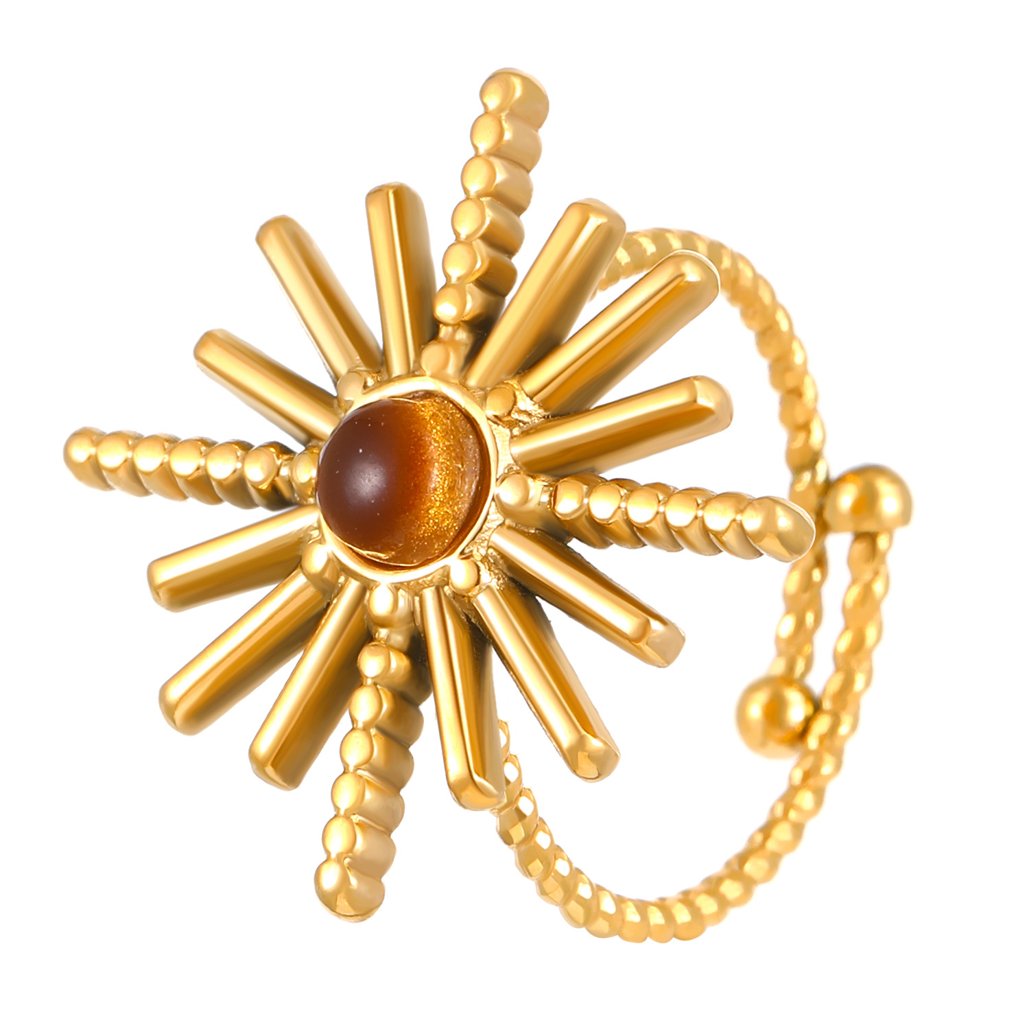 03 18k real gold starburst ring g-461