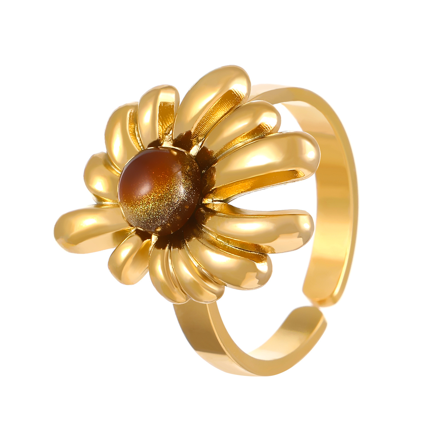 05 18k real gold petal ring a-296