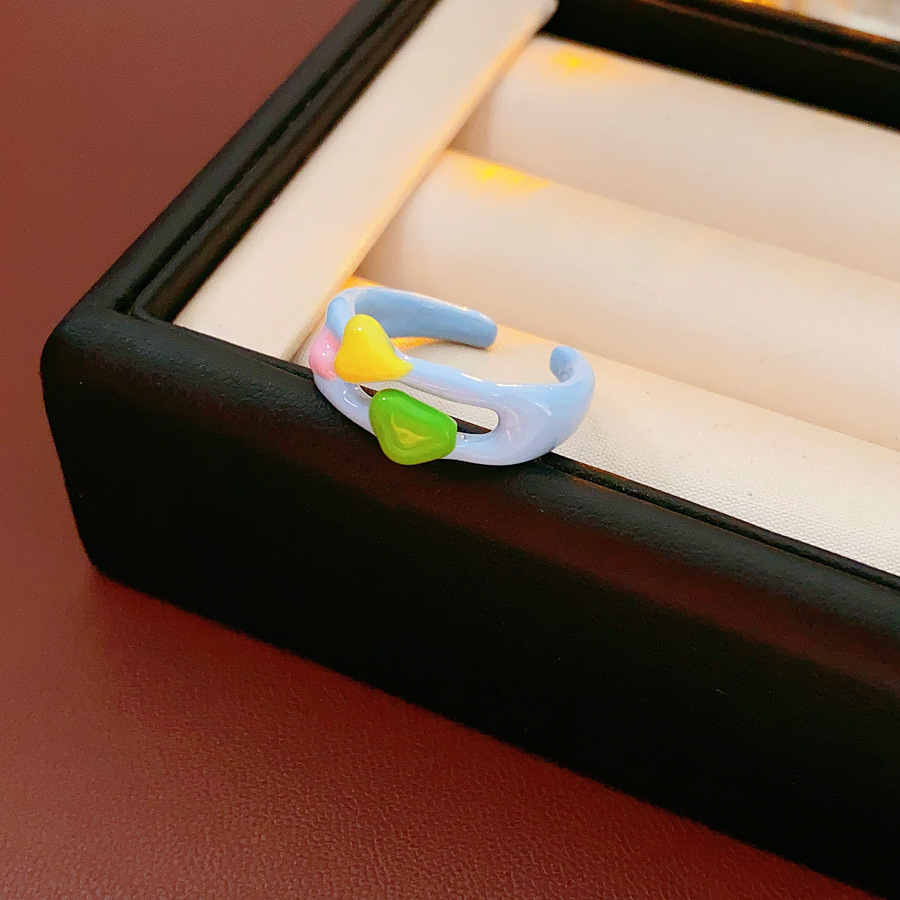 2 # Ring-blue-hollow heart