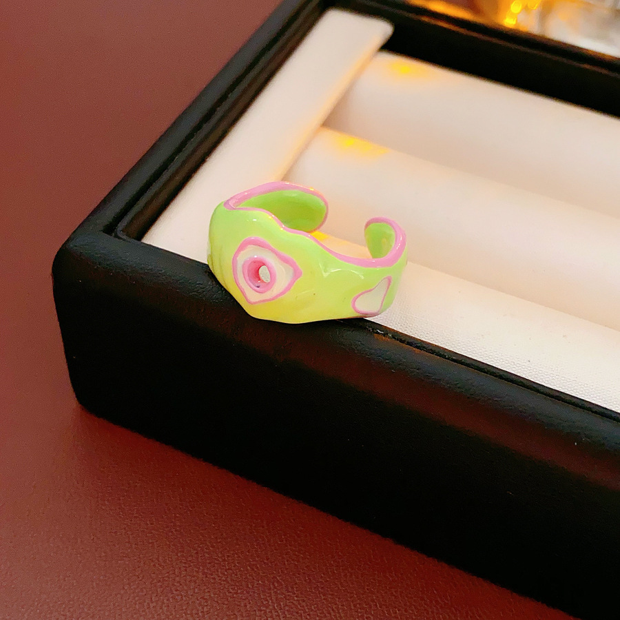 5#Ring-green-pink-love