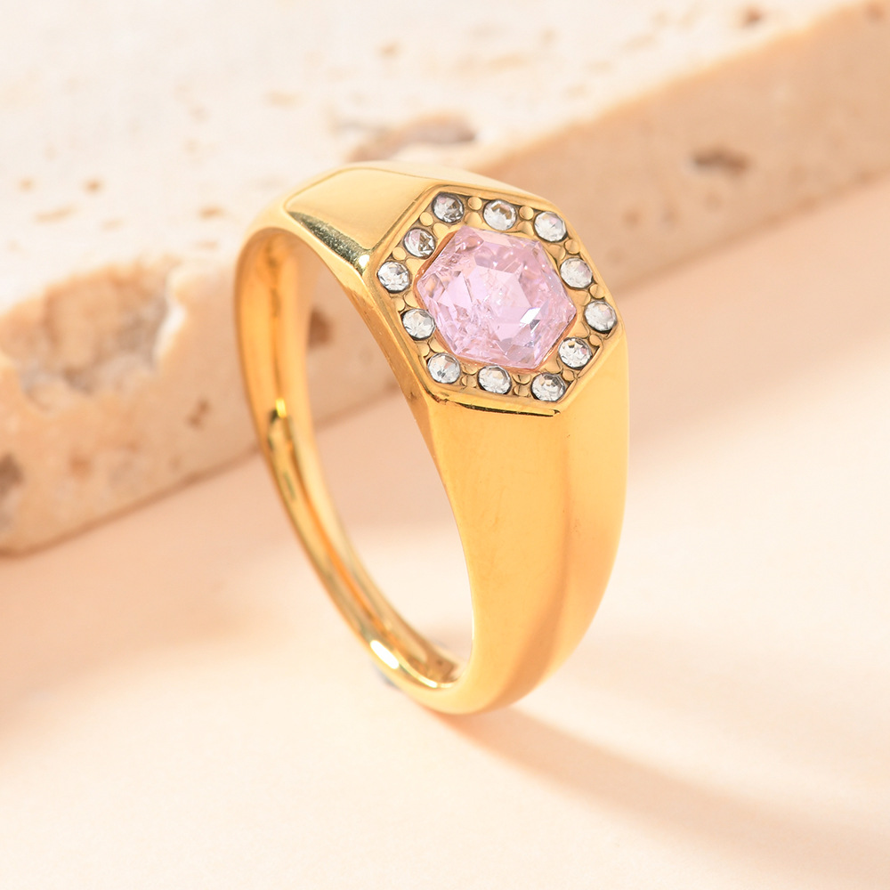 Gold (set with pink diamonds)