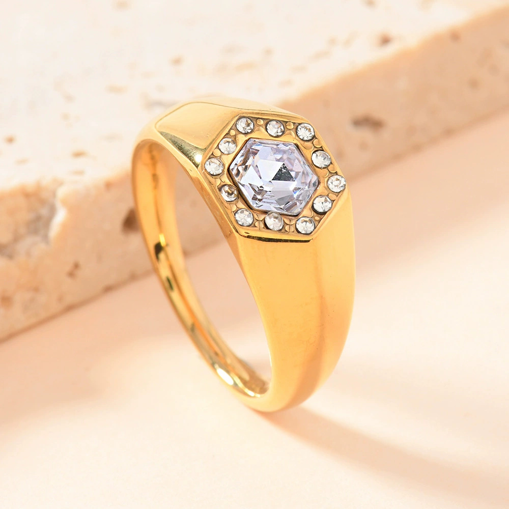Gold (set with light purple diamonds)
