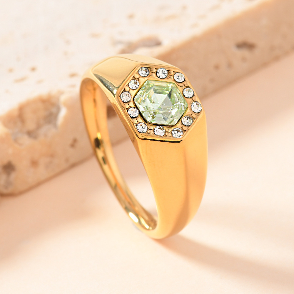 Gold (set with green diamonds)