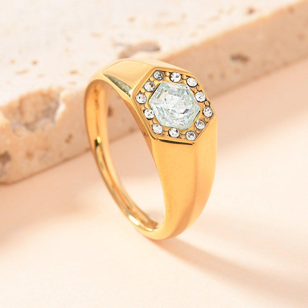 Gold (set with light green small diamonds)