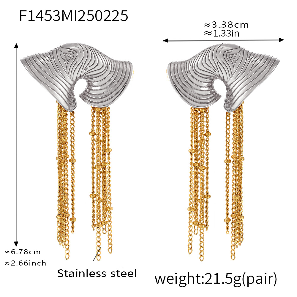 F1453-between steel earrings
