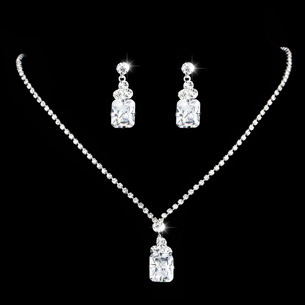 white necklace earrings