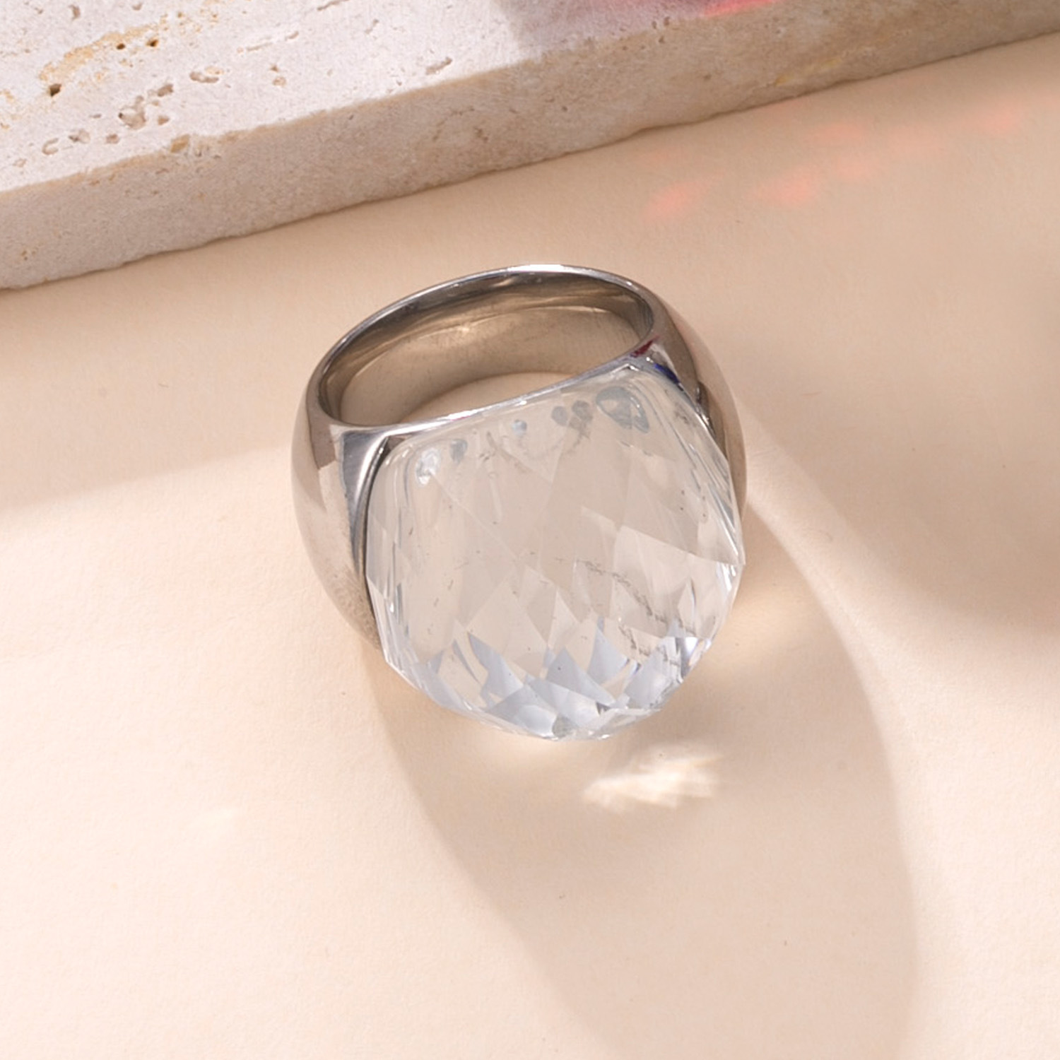 Steel color-white zircon