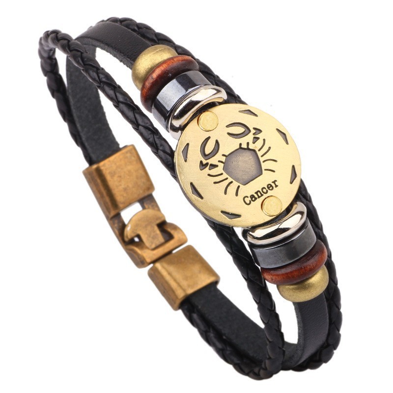 Cancer cowhide bracelet