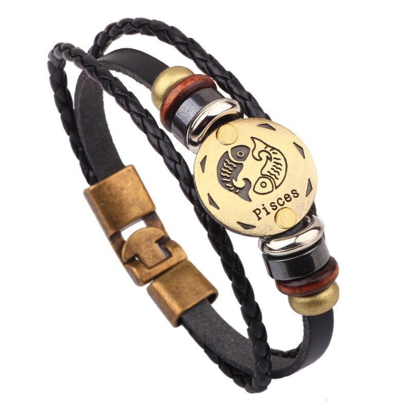 Pisces cowhide bracelet