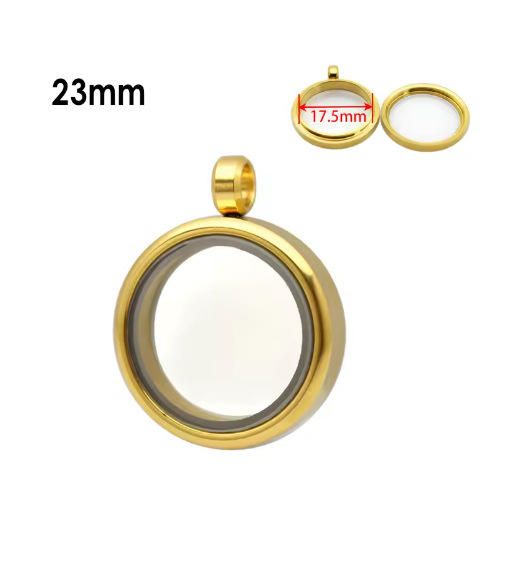 Gold--inner diameter 17.5mm, outer diameter 23mm