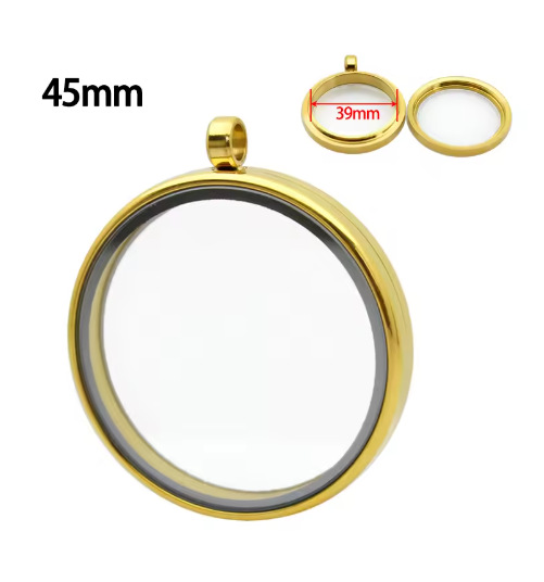 Gold--inner diameter 39mm, outer diameter 45mm