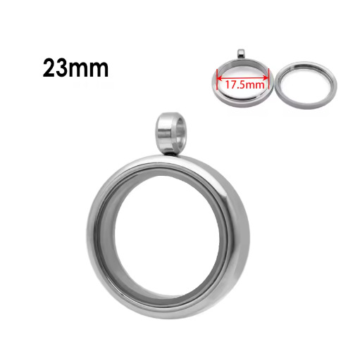 Silver--inner diameter 17.5mm, outer diameter 23mm