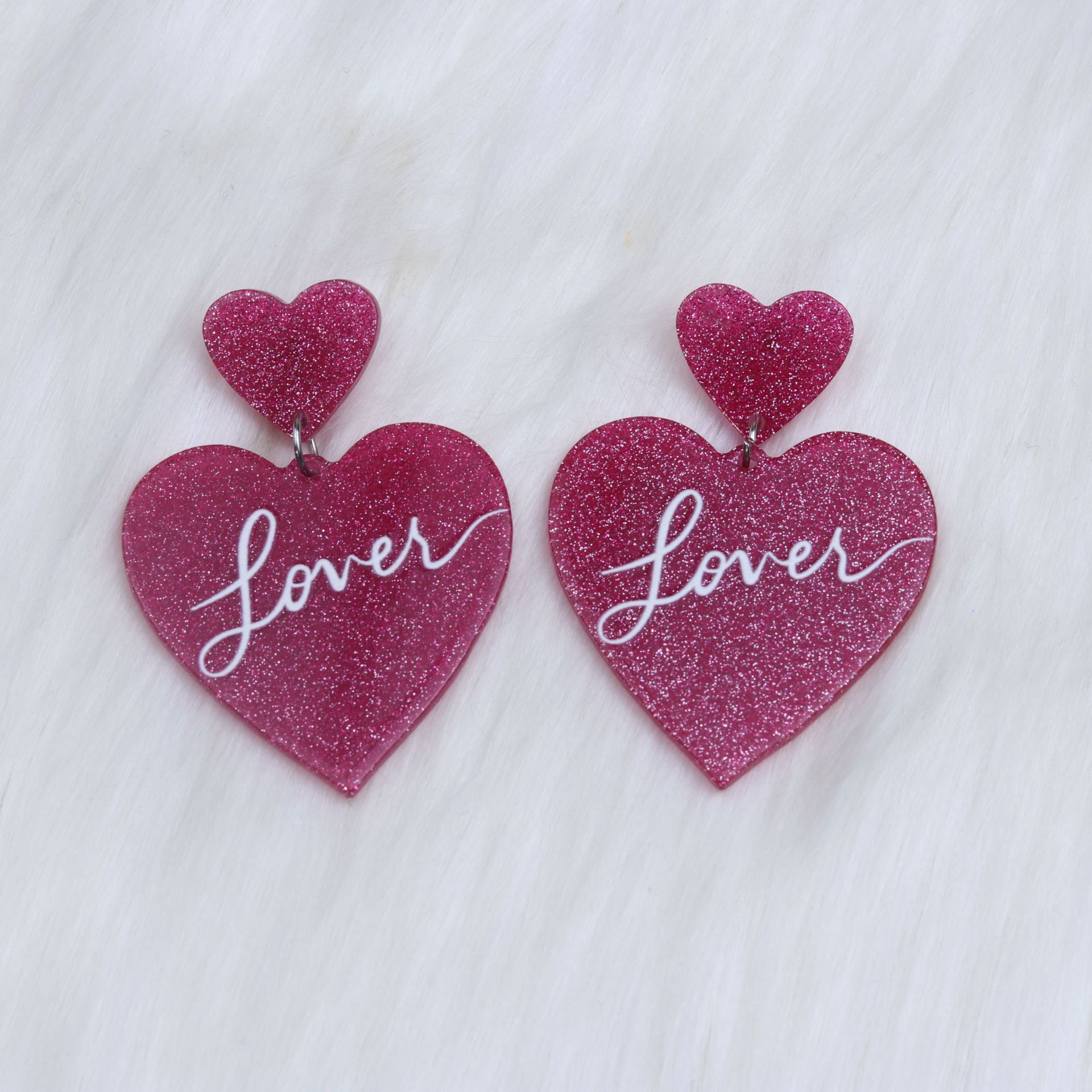 Double heart Rose Red