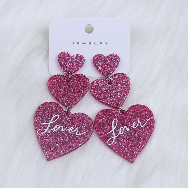 Three hearts rose red and white letters