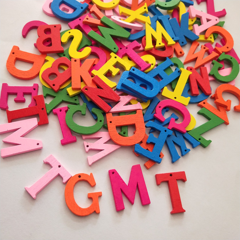 Color letters mixed with holes 2.1CM high and 1.7CM wide