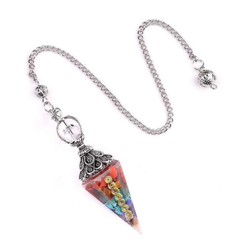 Colorful ancient silver pendulum