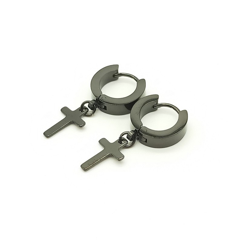 Colored earrings cross single