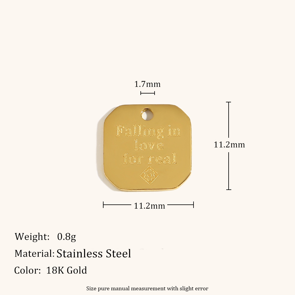 English square pendant-gold