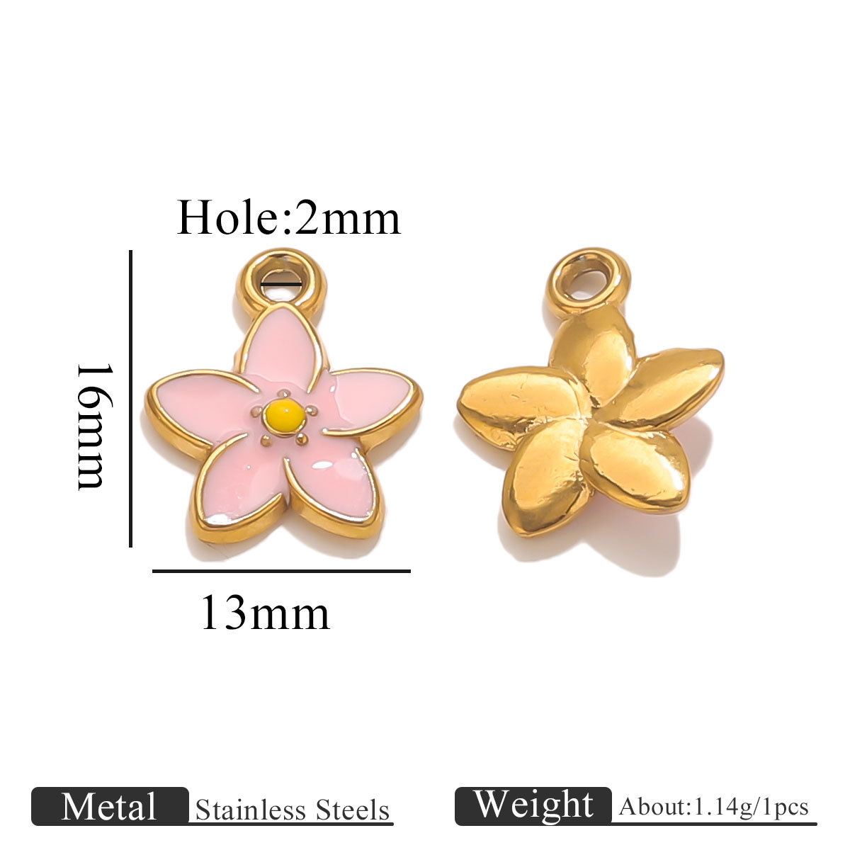 Five-leaf flower pendant-pink