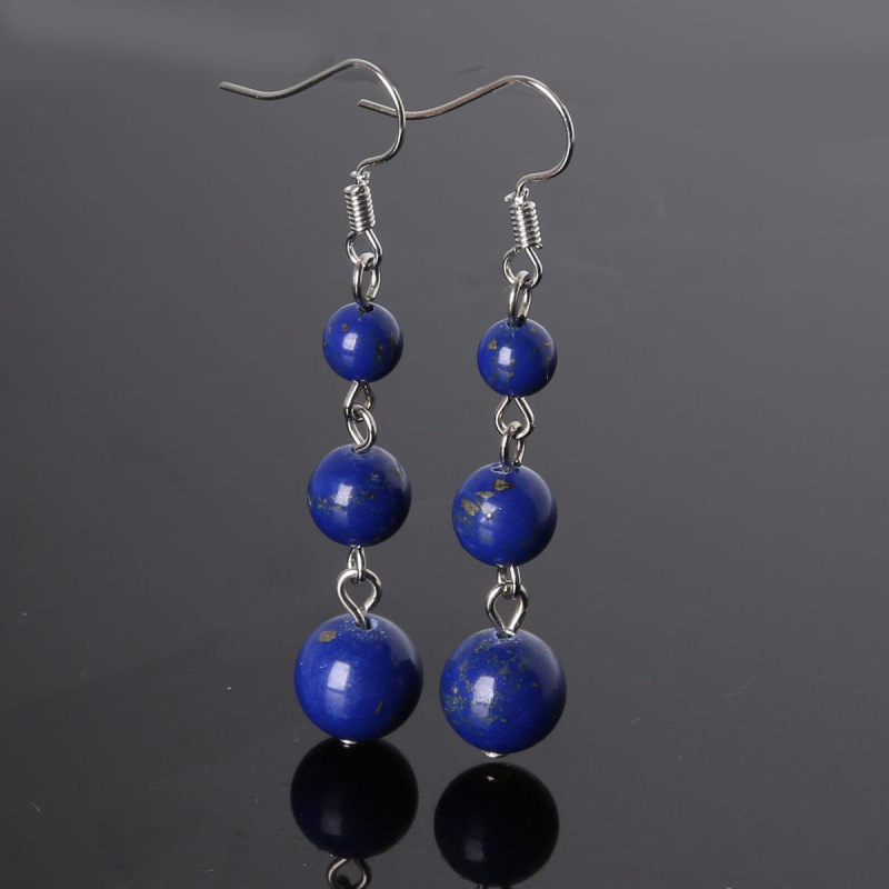 Lapis gold ball earrings