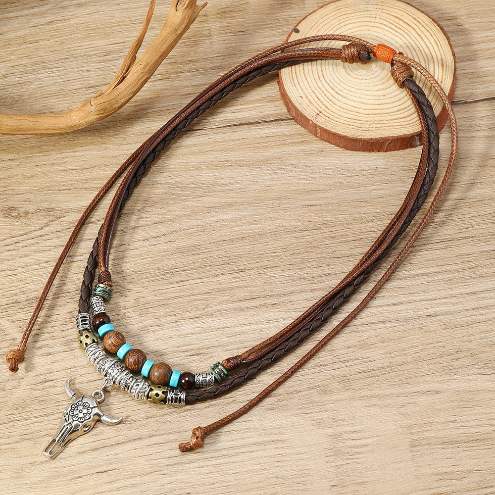 Western cowboy style bull head pendant