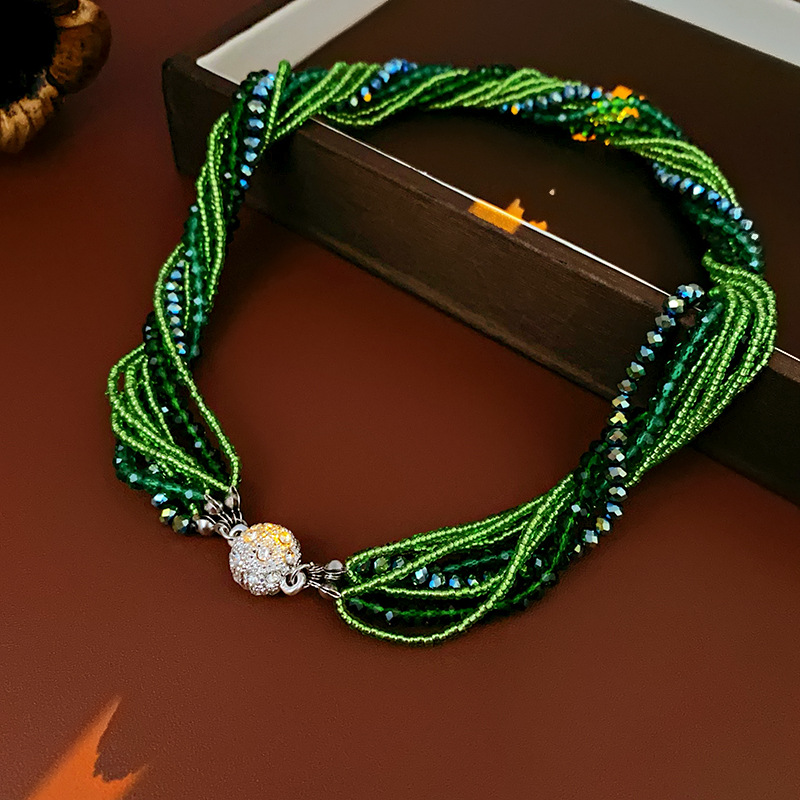 Necklace-Green/43.5cm