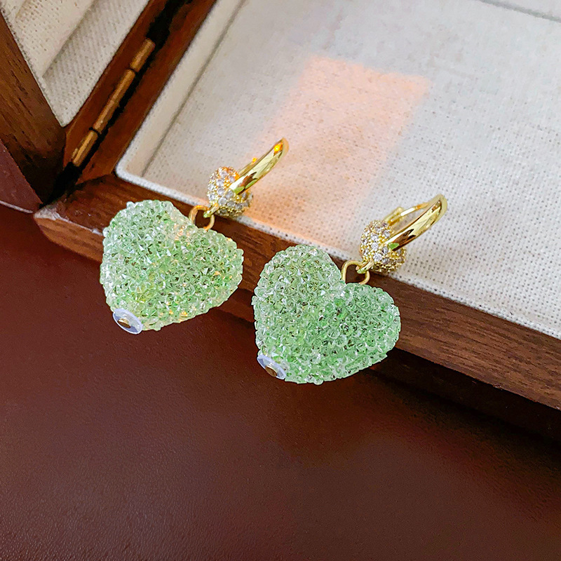 6#Ear buckle-green (real gold plating)