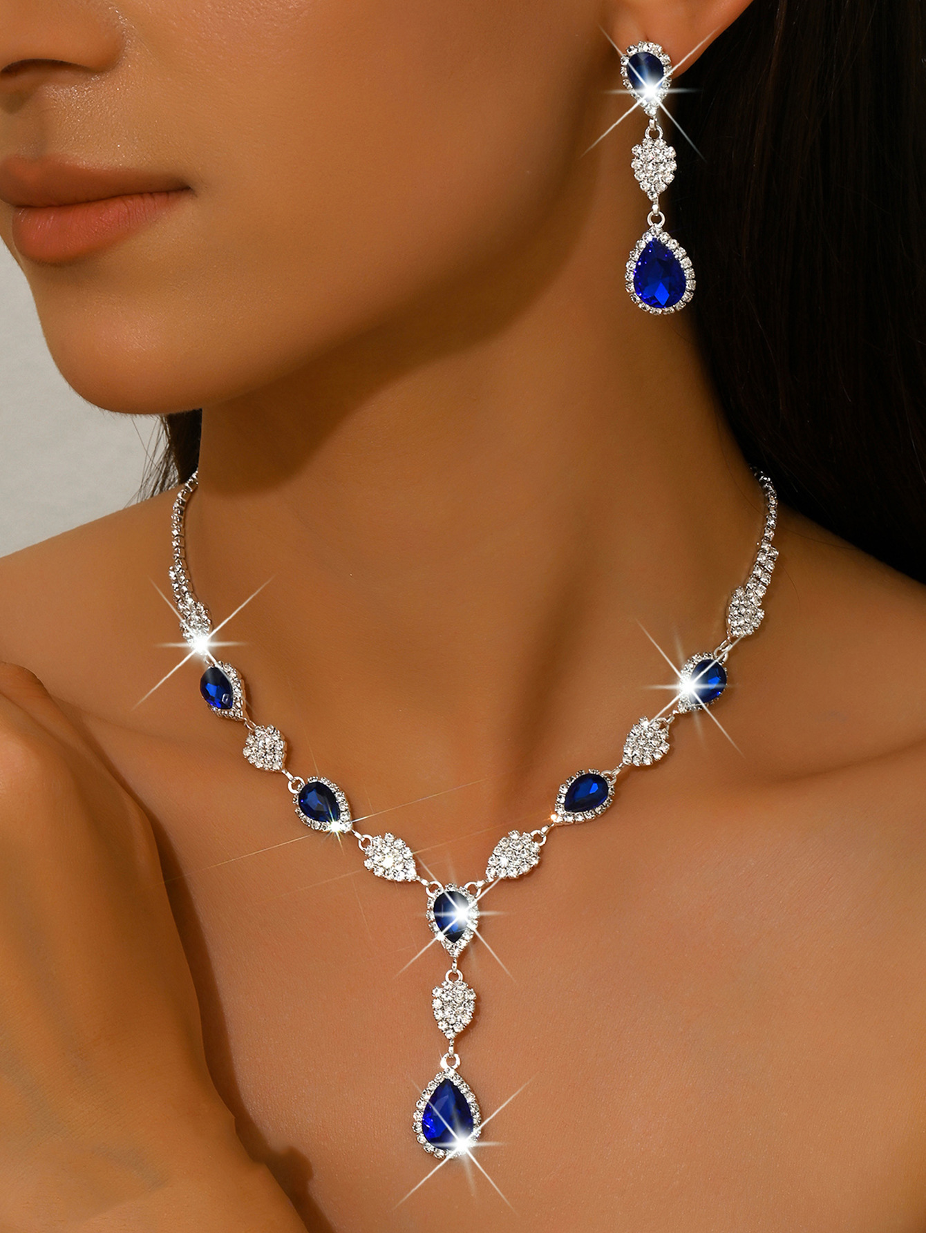 1662 royal blue necklace earrings