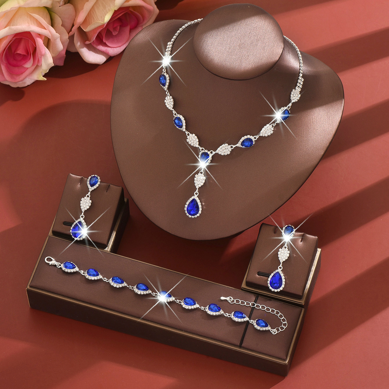 1662 796 sapphire necklace earrings bracelet