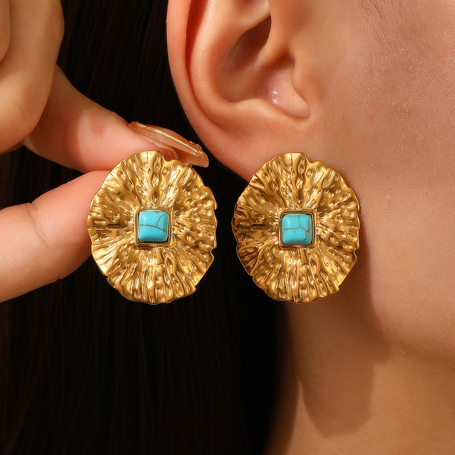 13 18k gold lotus leaf a-978
