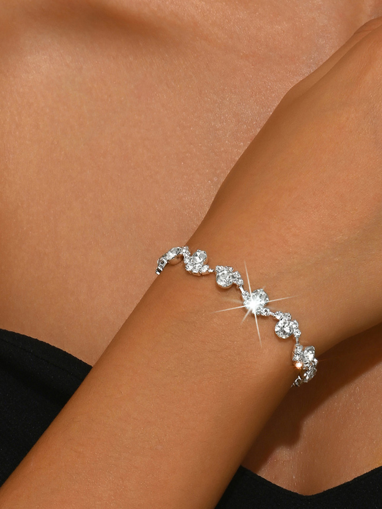 747 white rhinestone bracelet