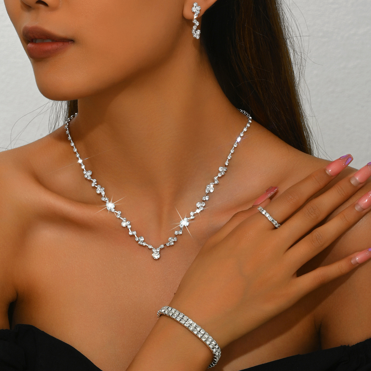 D elastic ring single row bracelet 2 rows
