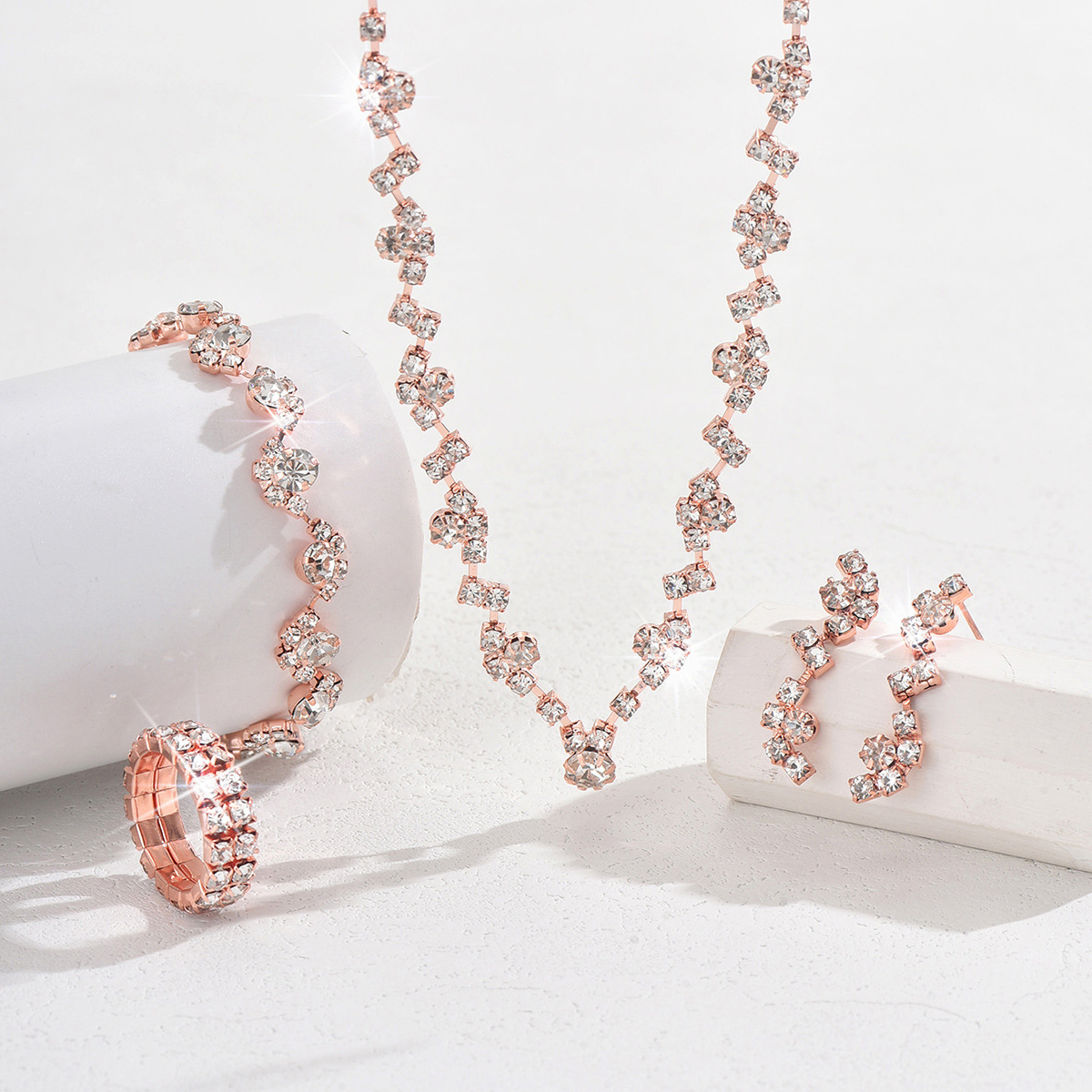 G 2 row of rings rose gold