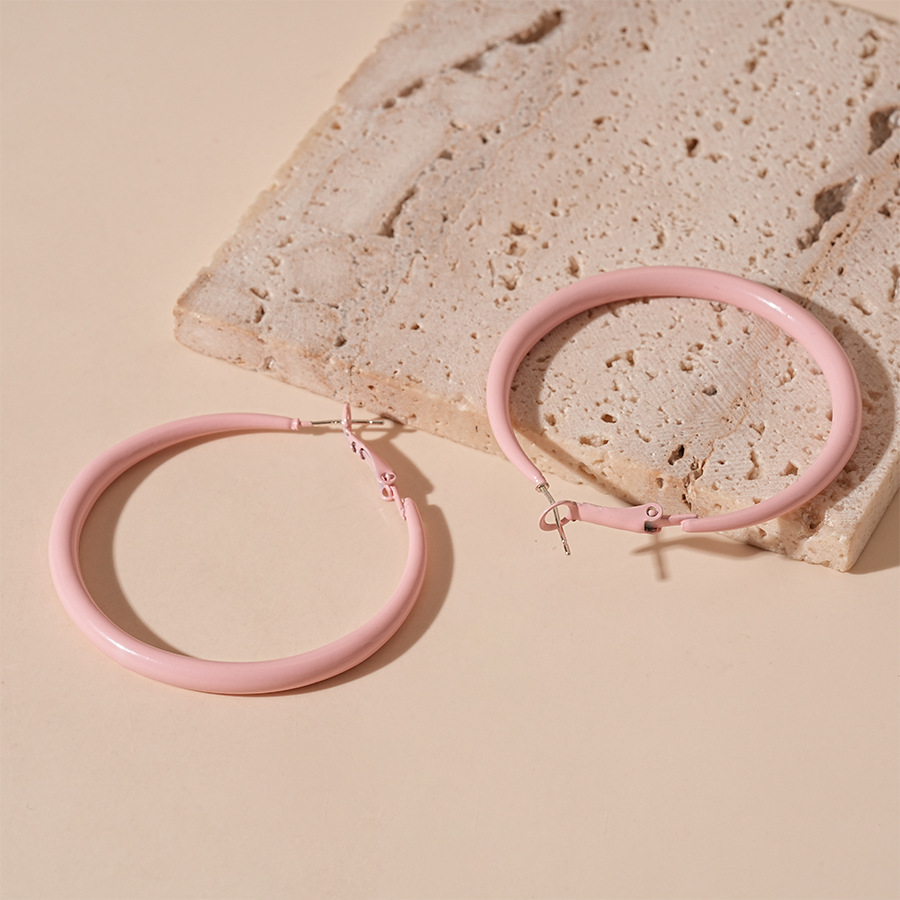 Silver Needle-Pink Ear Ring