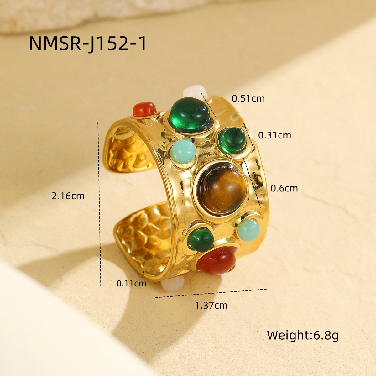 Nmsr-j152-1 tiger eye stone ring