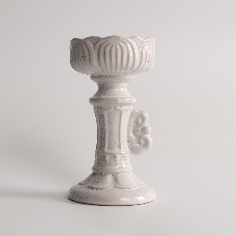 Roman column candlestick with dots of white
