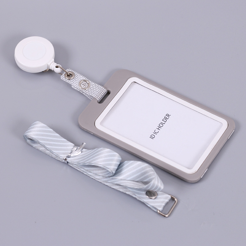 1 White easy pull buckle  1 gray vertical card  1 gray rope