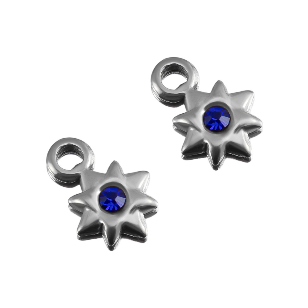 Steel color-sapphire blue-6mm