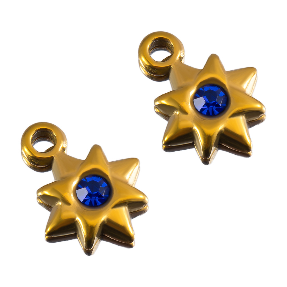 Gold-sapphire blue-8mm