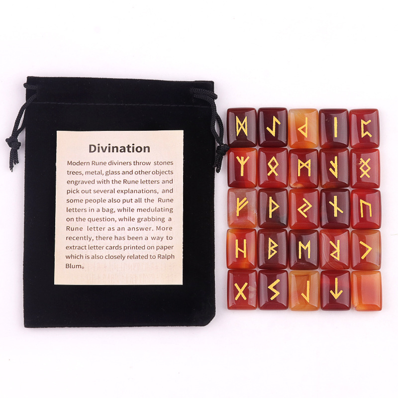Red agate (25 pieces   flannel bag   instruction manual)