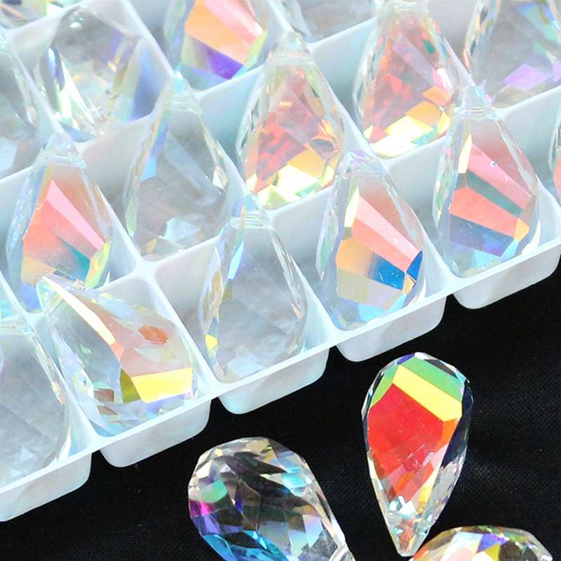 12x22mm twist water drop rainbow ab