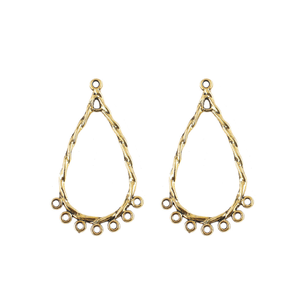 20x 40 mm/hollow drop ancient gold