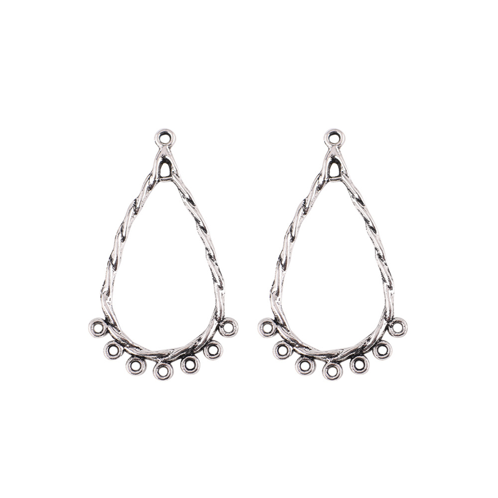 20x 40 mm/hollow water drop ancient silver